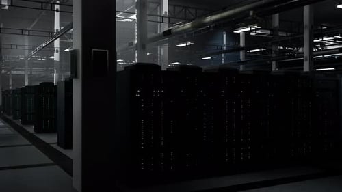 High Tech Data Center Operating Computational Hardware d