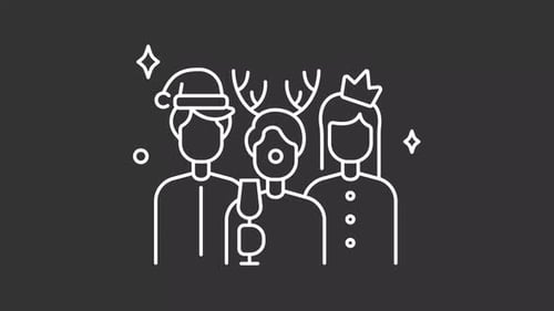 Minimalist Christmas Party People Icon Animation