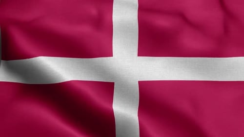 Realistic Waving Flag of Denmark Loop