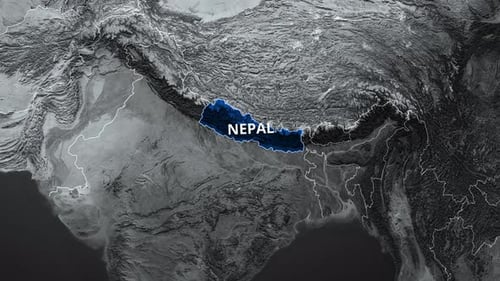 Animated Topographic Map Zoom Reveals Nepal