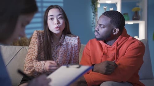 Ethnic young couple are having problems in their marriage or relationship.