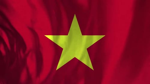 Realistic Waving Vietnam Flag Loop Animation
