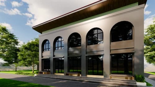 Moderna Arch House Diseño Exterior Edificios de Vídeo 4K