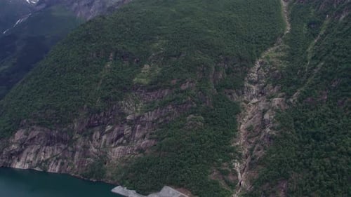 aerial view of norwegian mountains
