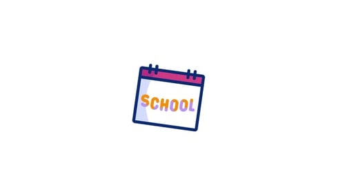 Animated Calendar Icon with Dynamic School Text Reveal