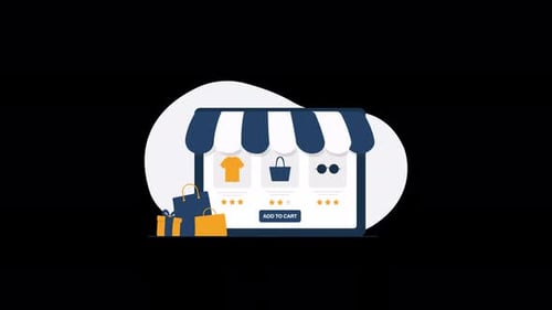 Animationsvideo zum Online-Shopping und digitalen Kaufkonzept — transparent