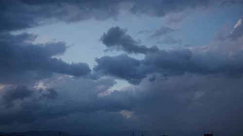 Lightning Tempest in the Sky at the End of the Summer