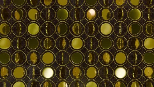 Golden Geometric Spinning Circles Abstract Background Loop