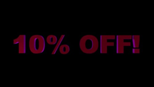Shiny Colorful Rotating And Jumping 10% Off Text