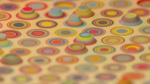 Animation geometrischer Formen, die sich chaotisch bewegen