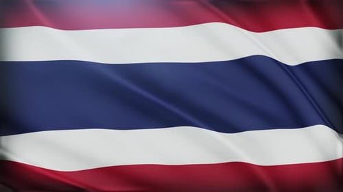 Realistic Waving Thailand Flag Seamless Loop Animation