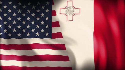 Usa And Malta Background Loop