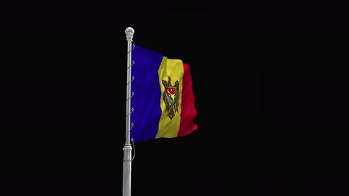 Realistic Waving Moldova Flag Animation Loop
