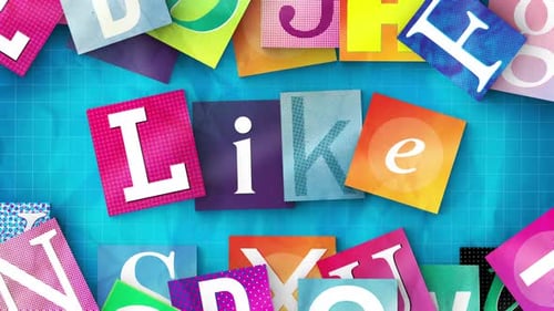 Animated Paper Letters Spelling Like Button