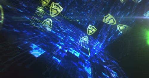 VPN virtual private network symbols loop cyber concept