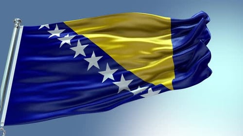 Vidéo du drapeau de la Bosnie-Herzégovine ondulant dans le vent Bosnie-Herzégovine