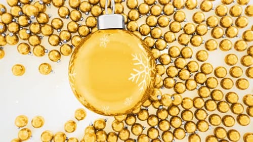 Falling Golden Christmas Ornaments Frame Reveal