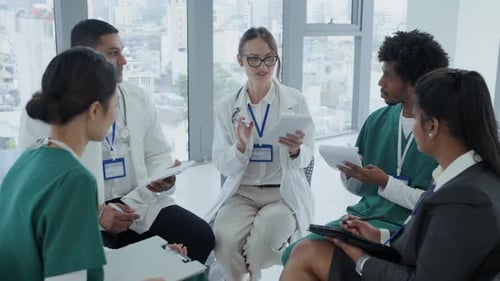 Diverse Group of Doctors in Meeting