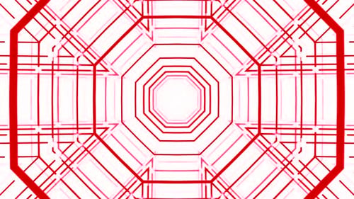 Seamless Red Geometric Line Tunnel Background Loop