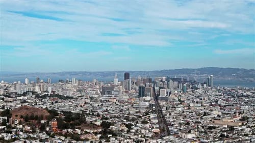 San Francisco Skyline at Daytime, Time Lapse Aerial