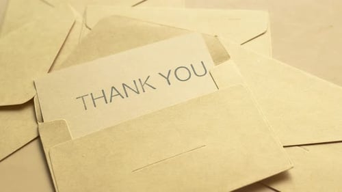 Thank You Card in Brown Envelope