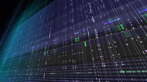 Flickering Grid Surface Perspective View 4K Loop