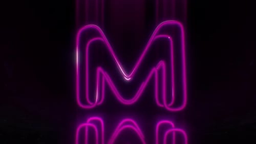 Colorful Neon Letter M Loop Animation.