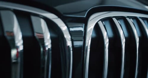 Close up of details of anonymous prestigious modern car. Shot in 8K. Concept of passion for drivin