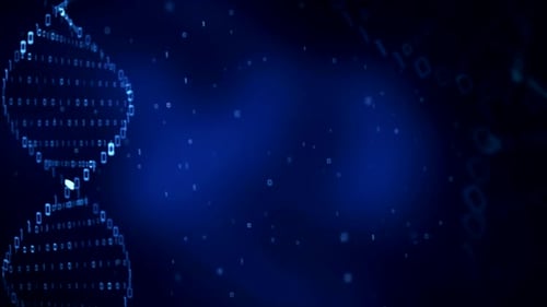 Abstract Digital DNA Helix of Binary Code Background