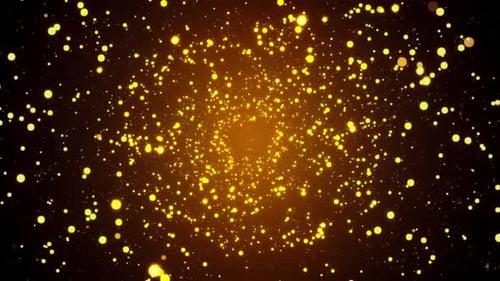 Golden Glitter Background in Slow Motion Real Dust Particles Floating in the Air