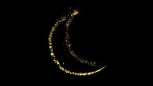Moon Sparkling Trail Golden Glitter Spiral Lens Effect