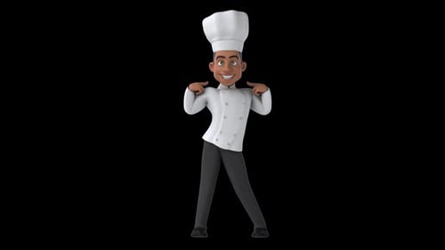 Fun 3D cartoon chef (with alpha channel)