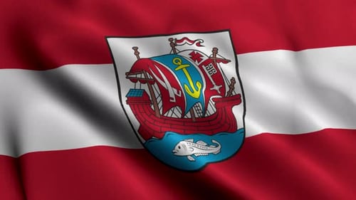 Realistic Waving Flag with Coat of Arms