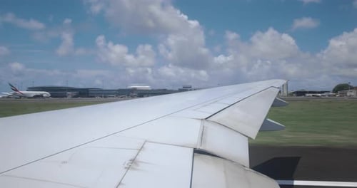 Airplane Wing View From Inside