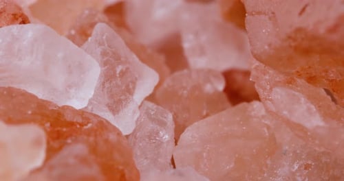 Himalayan pink salt Super Macro Close Up. Due mainly to marketing costs, pink Himalayan salt is up