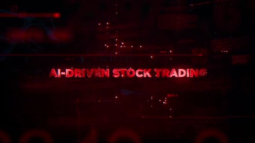 Futuristic AI-Driven Stock Trading Glitch Text Reveal