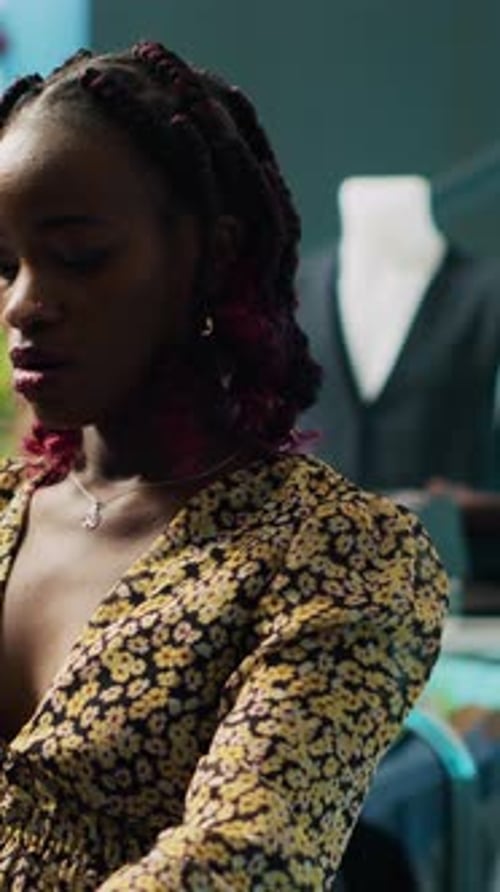 Vertical Video Pregnant Shopper Searching for Comfortable Trendy Clothes at Department Store