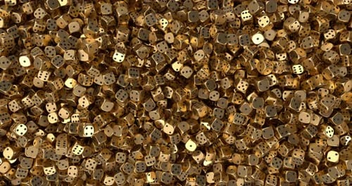 Falling Golden Dice Filling Screen Animation