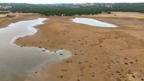 Aerial view of a dry lake in Spain