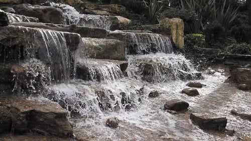 Small Waterfall at Public Park in Istanbul