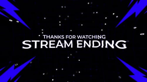 Thanks For Watching Stream Ending Animated Motion Graphics With Glitch Effect