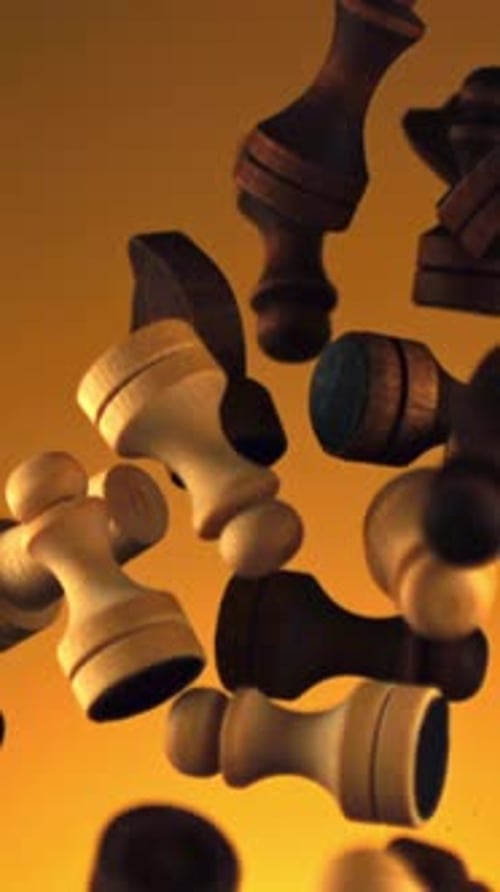 Super Slow Motion Chess Pieces Take Off Up and Fall downFilmed on a Highspeed Camera at 1000 Fps