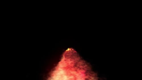Burning meteor top view on transparent background