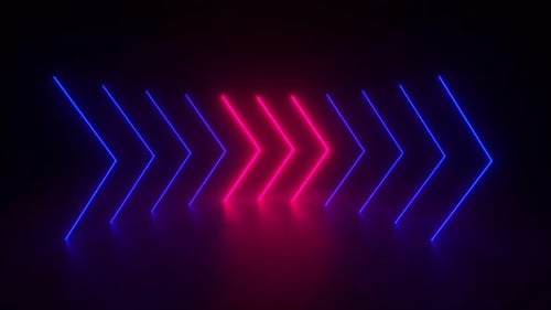 Neon Glowing Arrows Moving Seamless Loop Background