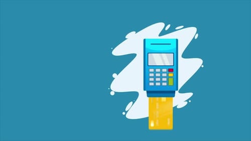 Flat Design Point of Sale Payment Transaction Animation