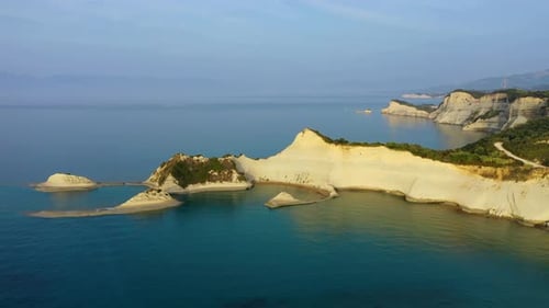 Beautiful view of Cape Drastis in the island of Corfu in Greece. Cape Drastis, the impressive format