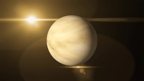 Rotierender 3D-Venusplanet in einem fiktiven und realistischen rotierenden Videokonzept. Vd 771