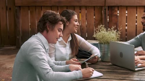 Medium of Friends and Education, Group of University Students Studying