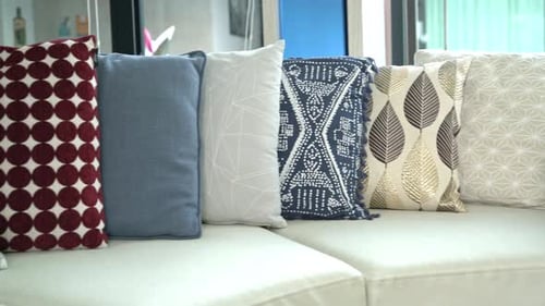 Decorative Pillows on a White Sofa