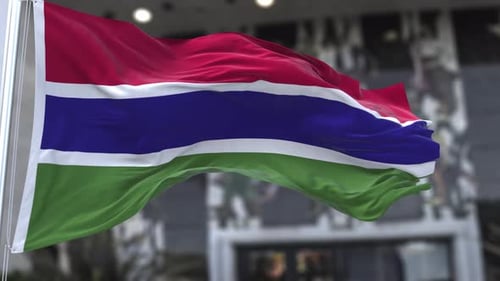 Realistic Waving Flag of The Gambia